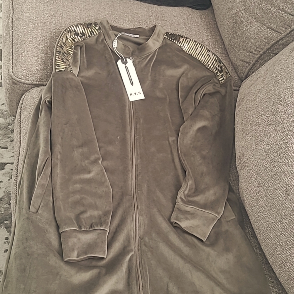 Velour zip up hoodie and joggers